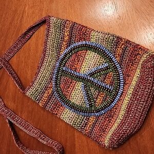 The Sak peace sign ✌️ woven multi color purse! LIKE NEW!!